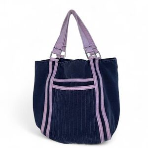 Y2K Small Striped Tote Bag